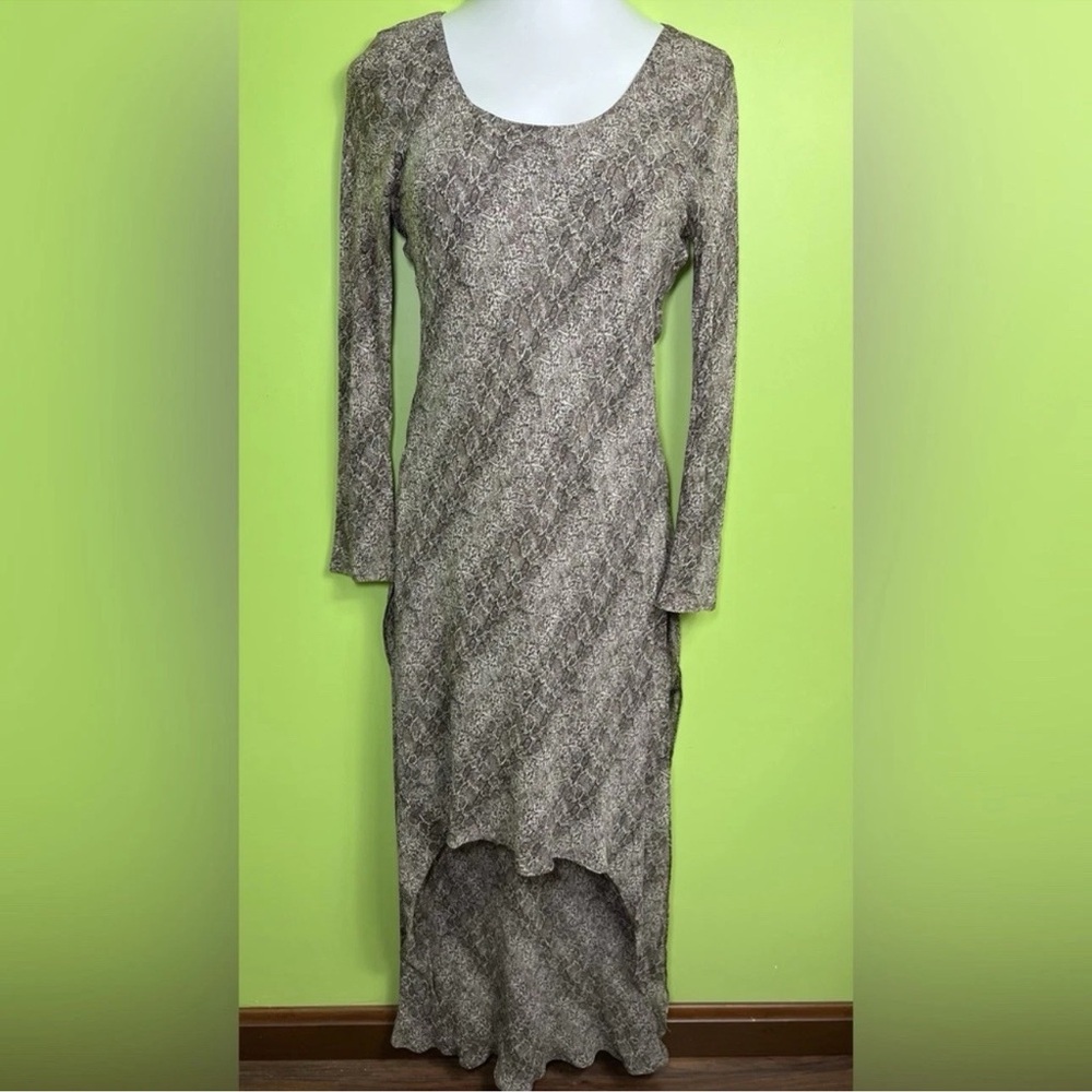 GALA vintage silk snake print asymmetric dress size S